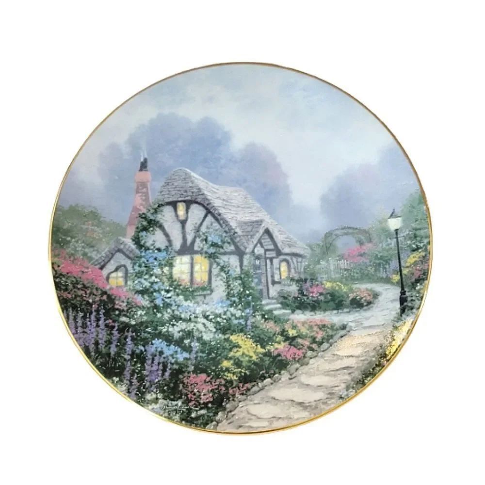 Vintage Thomas Kinkade "Chandler's Cottage" Fine China Decorative Plate 1991